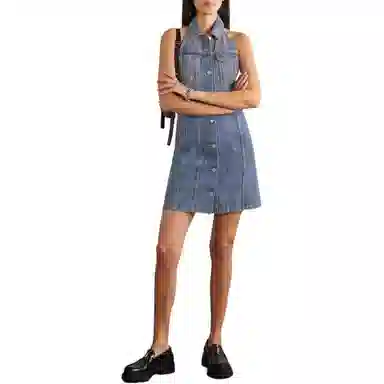 纪梵希 露背牛仔挂脖无袖连衣裙 女款