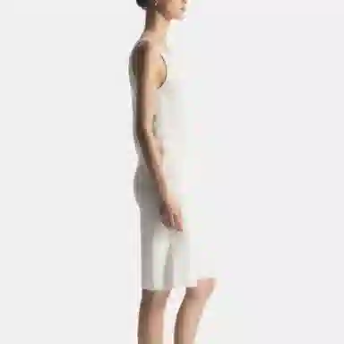 COS Ribbed Knit V-Neck Vest White