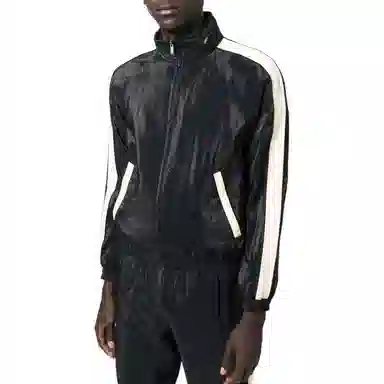 Saint Laurent SS22 Striped Zip Jacket Black