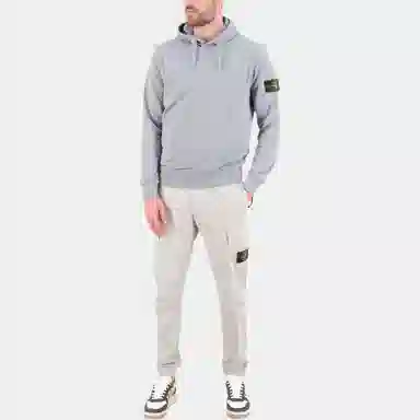 Stone Island Logo Badge Hoodie Green