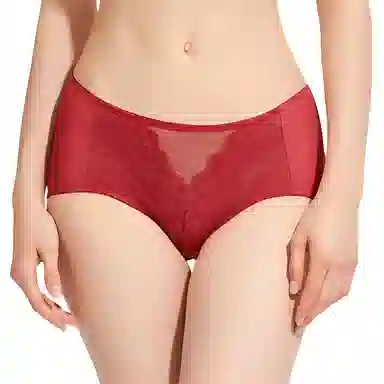 都市丽人 小胸聚拢显手掌杯透气内衣裤套装 女款 酒红