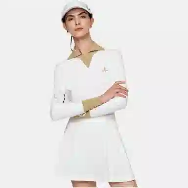 比音勒芬 长袖翻领拼色针织衫 女款