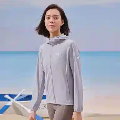 探路者 纯色修身连帽透气舒适防晒服 女款 暮紫色