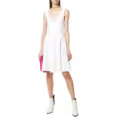 纪梵希 伞摆蕾丝束腰短款无袖连衣裙 女款