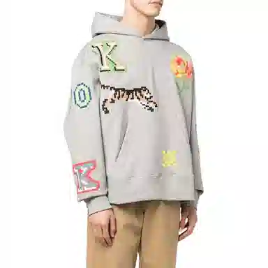 KENZO x Nigo Pixel Tiger Hoodie Pearl Grey