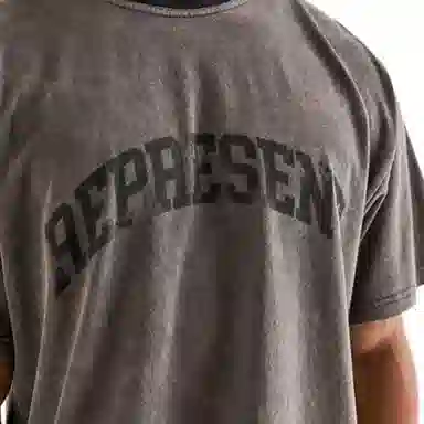 REPRESENT Logo Print T-Shirt Washed Grey