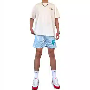 泡泡陷阱 闪电美式运动短裤不过膝高街休闲三分裤健身训练透气款篮球裤 男女同款