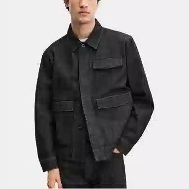 ZARA Loose Denim Jacket Black