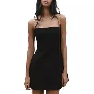 ZARA Bow Strapless Dress Black