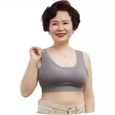 浪莎 纯色运动背心式聚拢文胸 深灰