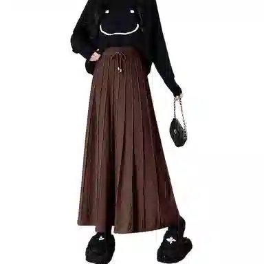 恒源祥 时尚百搭纯色百褶裙休闲长裙 女款