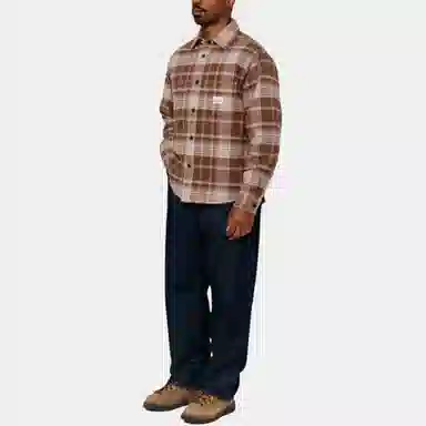 Stussy FW24 HEAVY WASHED PLAID SHIRT logo