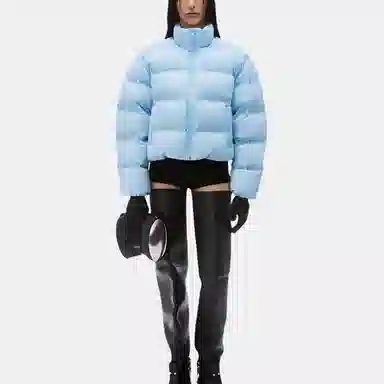 Alexander Wang FW24 Padded Logo Jacquard Jacket Oxford Blue