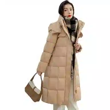 鸭鸭 长款连帽舒适保暖时尚休闲潮流羽绒服 女款