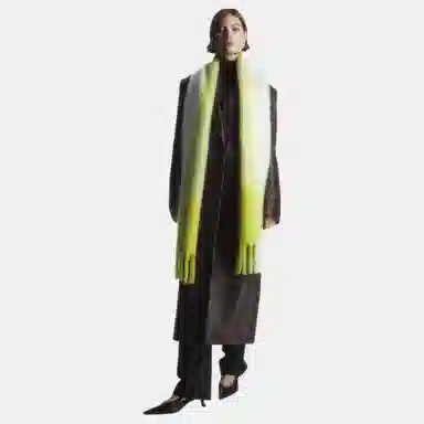 COS Tassel Check Scarf Green