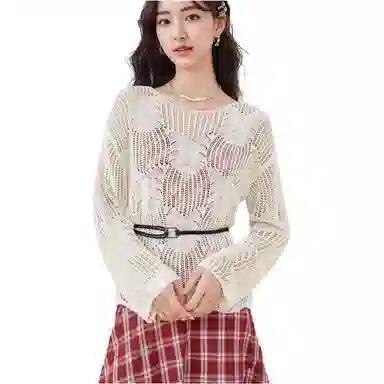 爱依服 法式设计感甜美通勤长袖连衣裙 女款