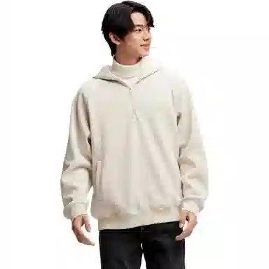 森马 梅花系列 纯色百搭肌理感加绒连帽长袖针织衫 男款