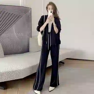 美洋 创造营休闲裤条纹校服休闲裤 女款