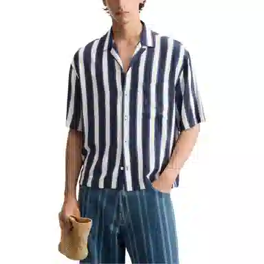 ZARA Striped Short Sleeve Shirt