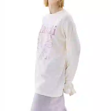 MARDI MERCREDI TSHIRT LONG SLEEVE FLOWERMARDI_CREAM PINKLAVENDER FW25T