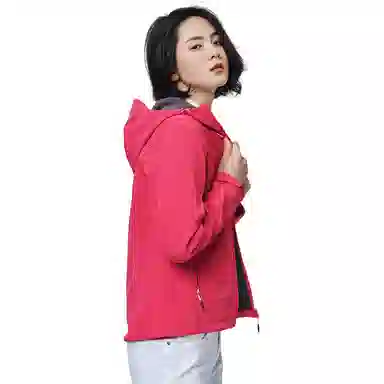 探路者 纯色简约百搭舒适夹克外套 女款 胭脂红