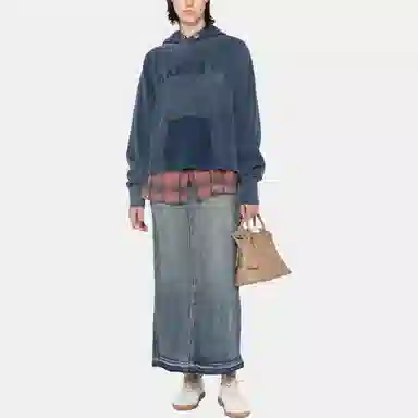 Maison Margiela Logo Hoodie Blue