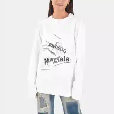 Maison Margiela Logo Crewneck Sweatshirt White