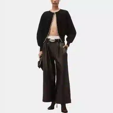 Alexander Wang Chain Trim Cardigan Black