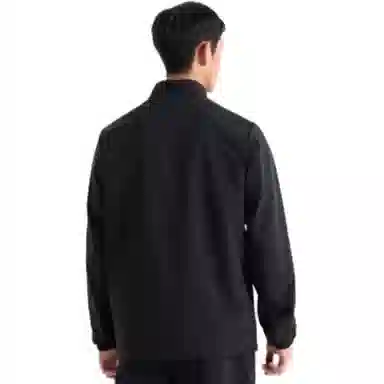 特步 综训系列 运动健身拉链长袖风衣 男款 正黑色