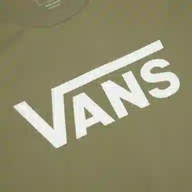 Vans Letter Print Crew Neck T-Shirt Green