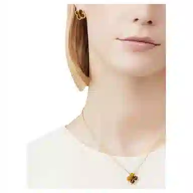 Van Cleef & Arpels Alhambra Tiger Eye Necklace