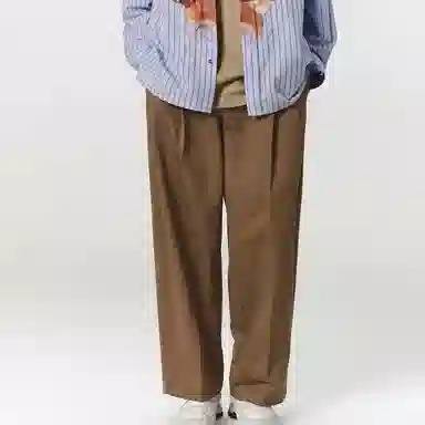 速写 纯色中腰宽松阔腿休闲裤 男款