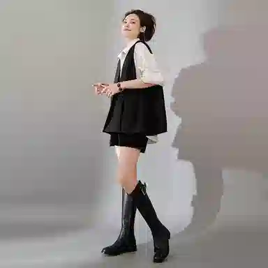 美洋 纯色高腰直筒休闲短裤 女款