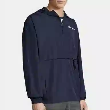 Champion Logo Half-Zip Hoodie Navy