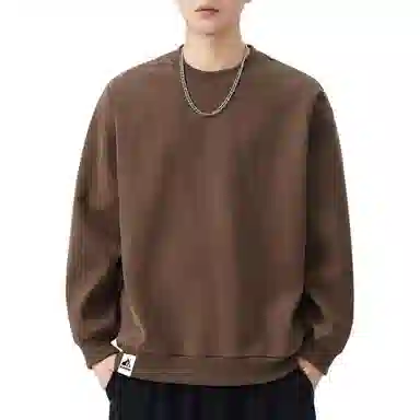 帝狼牛 日系复古肌理感长袖潮牌宽松圆领休闲质感卫衣 男女同款
