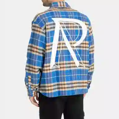 REPRESENT Long Sleeve Checkered Shirt Blue