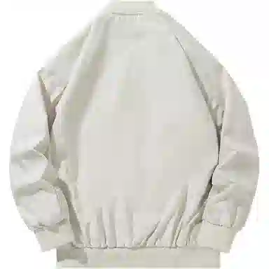 特斯型 美式简约基础宽松百搭教练棒球领时尚飞行服夹克外套 男女同款