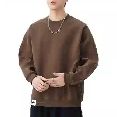 帝狼牛 日系复古肌理感长袖潮牌宽松圆领休闲质感卫衣 男女同款