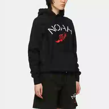 NOAH Winged Foot Embroidered Hoodie Logo