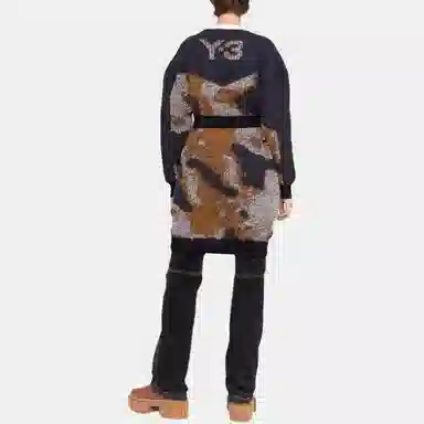Y-3 FW21 Camo Knit Sweater Brown