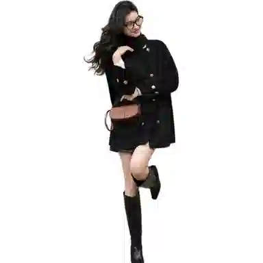 美洋 双面呢围巾冬季大衣 女款