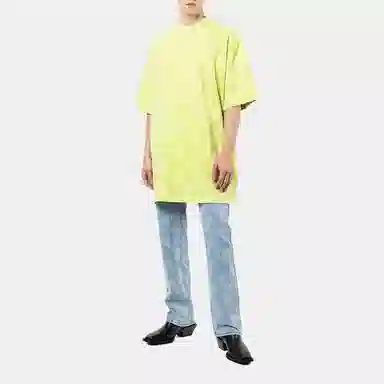 WE11DONE FW21 Paisley Print Jeans Blue