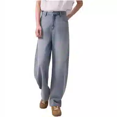 美特斯邦威 宽松弯刀立体牛仔裤 男款