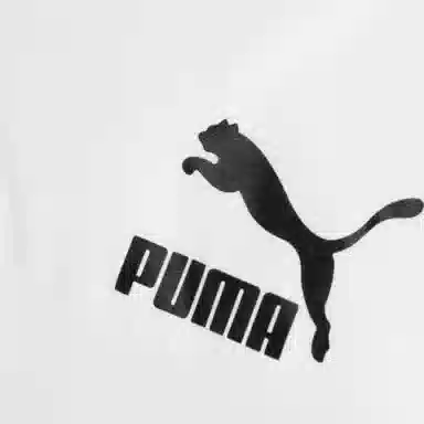 PUMA Logo Print Long Down Jacket White