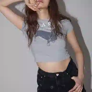 MARDI MERCREDI CROPPED TSHIRT DDANJI_GREY WHITE SS25T