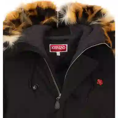 KENZO BOKE Tiger Logo Parka Black