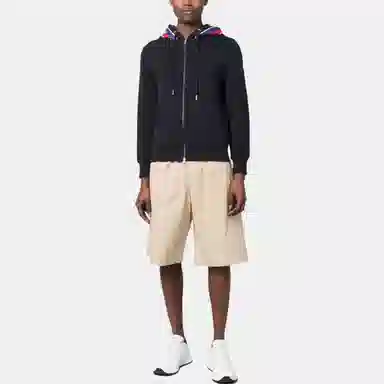 Moncler SS23 Logo Zip Hoodie Prussian Blue