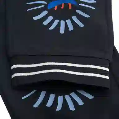 李宁儿童 童装 时尚生活系列 纯色中腰七分束脚针织运动裤 婴童 水墨黑