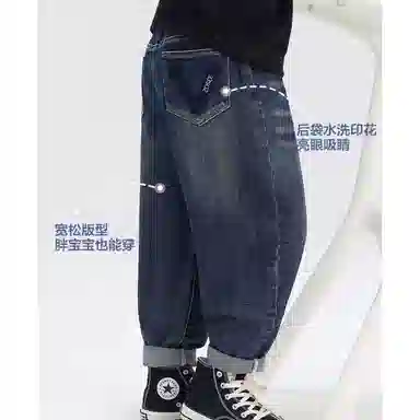 左西 复古洋气中腰牛仔裤 中童