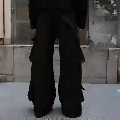 悍戈 美式复古高街多口袋阔腿垂感秋冬长裤工装裤 男女同款